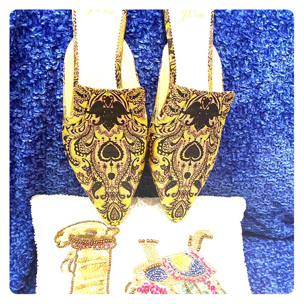 J. Crew Brocade Flats, size 8 !
